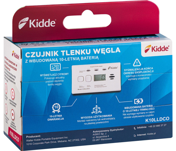 Kidde K10LLDCO Czujnik tlenku węgla LCD - 1060253 - zdjęcie 7